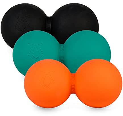 Zen Core Massage Duoball Original - Twinball Faszienrolle Lacrosseball Hartgummi, Größe 13 x 6 cm für die Anwendung zur Triggerpunkt- und Faszienmassage/Physiotherapie