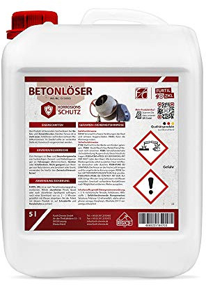 Zementkrustenlöser, 5 l | Starker Beton- & Zementschleierentferner für Naturstein, Fliesen, Pflastersteine, Werkzeuge, Betonmischer, Rührwerke & Baumaschinen