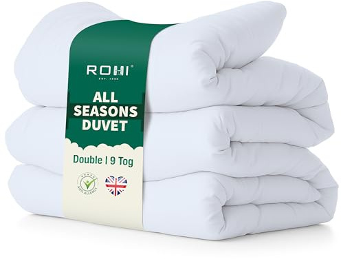 Rohi Soft Microfibre 9 Tog Double Duvet – Anti-Allergy – All-Season Duvets – 9 Tog Soft Like Down Luxurious Duvet (9 TOG, Double)