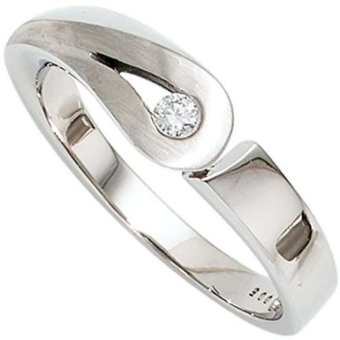 Jobo Damen-Ring aus 925 Sterling Silber mit Diamant Größe 56