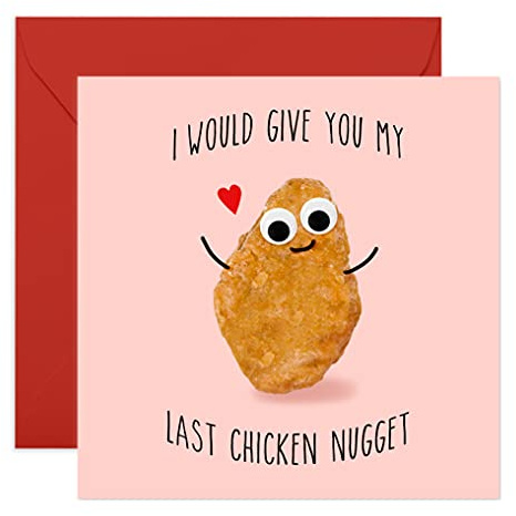 Central 23 Födelsedagskort för män kvinnor - Last Chicken Nugget - roligt bröllopsdag eller alla hjärtans dagskort för honom henne man fru - pojkvän pojkvän pojkvän