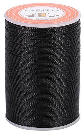 160m 0,45mm Faden Polyesterfaden Leder Nähen Rund Gewachste Fadenschnur Wachsfaden DIY Handwerk Kunst Handwerk(Schwarz)