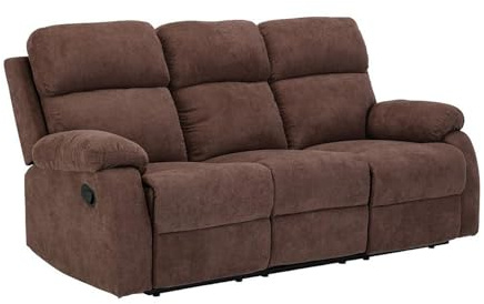Vente-unique - Divano relax 3 posti Tolzano - poliestere - marrone