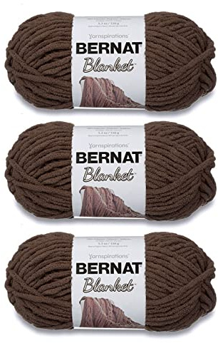 Bernat Filt taupe-garn – 3-pack med 150 g – polyester – 6 superskrymmande – 108 meter – stickning/virkning