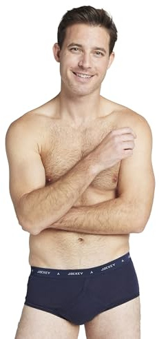 Jockey Men's UK Classic Cotton Rib Y-Front Brief - 3 Pack, Navy, 38