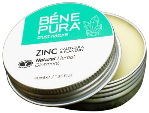 BenePura Zinc Oxide Ointment, Natural Ointment for Itching and Rashes with Calendula and Plantain, 40 ml (Pack of 1)