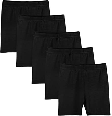 Auranso Leggings Cortos Niñas Pantalón Shorts Deportiva Mallas 2-10 Años,Pack De 5 Noir 5-7 años