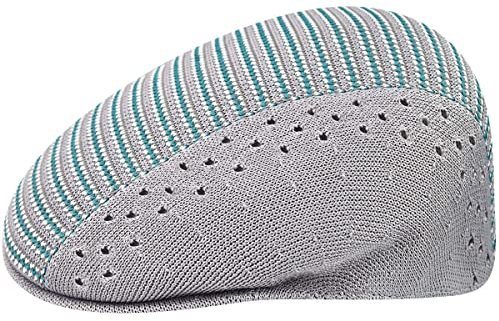 Kangol Preppy Vent 504 Flatcap Schirmmütze Schiebermütze Herren - mit Schirm Sommer Frühling-Sommer - M (56-57 cm) grau