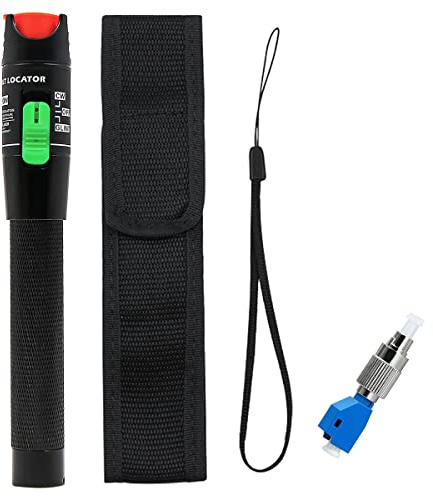 VOANZO 30KM Fiber Tester Detector Meter Cable Tester Fibre Pipe and Cable Detector Test Light with FC Male to LC Female Adapter