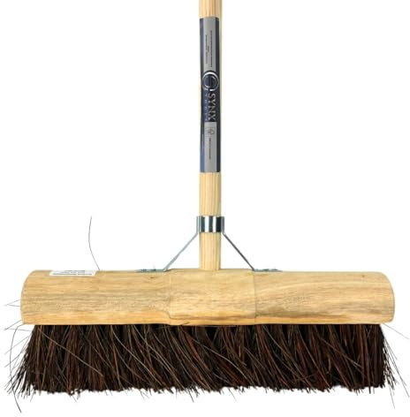 Synx Tools Straßenbesen 45 cm, Gemeinde Besen, Gartenbesen, Besen mit stiel 150 cm, Stadtbesen, Stahl 150 cm, Hartfaser, Außenbesen, Bürste,