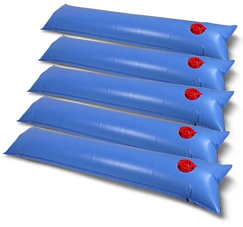 Wassersack gerade 6er Set (3,00 m) zur Beschwerung von Pool Winterabdeckungen - Befestigungsschlauch mit Einfüllstutzen für versenkten Pool - PVC Randsack in blau