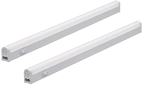 Oktaplex 2er Set Riga LED Lichtleiste Küche 54 cm neutralweiß | 840lm 4000K mit Schalter 8,8 W Unterbauleuchte Weiß 230V erweiterbar