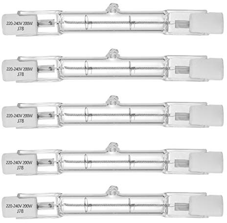 VINBE Dimmbare R7S Halogenlampe 78mm, 120W=150W, 230V 1500lm warmweißer T3 J78 linearer Halogenstrahler, verwendet für Landschaftsbeleuchtung, Sicherheit und Straßenbeleuchtung (5 Stück)