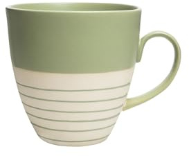 Grande tasse à café moderne en céramique de 500 ml, tasse à thé en faïence pour le bureau et la maison, grande poignée, facile à tenir, passe au micro-ondes et au lave-vaisselle, vert