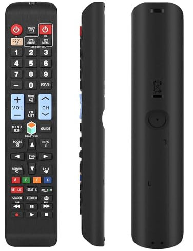 Universal-Fernbedienung für alle Samsung TV-Fernbedienungen, LCD, LED, QLED, SUHD, UHD, HDTV, gebogenes Plasma, 4K, 3D, Smart-TVs, mit Tasten für Netflix, Prime Video, Smart Hub,