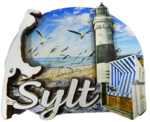 Souvenir Magnet Sylt 8,5 x 7 x 1 cm Kühlschrankmagnet Stadt Deko GCG 719538