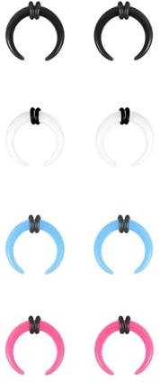 ZS 4 Paar Acryl Septum Taper Pincher Ring, 14G 12G 10G 8G 6G 4G 2G 0G 00G Buffalo Nasenring Dehner Expander zum Dehnen von durchbohrten Nasenohren (10g(2.5mm))