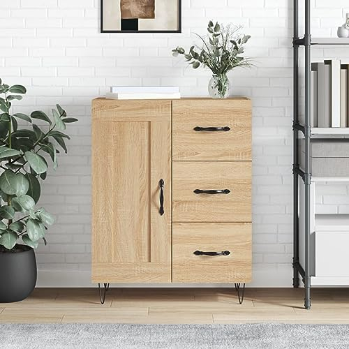 HETFTJN Sideboard, Eckschrank Vorratsschrank Tv Schrank Mehrzweckschrank Geeignet für Flur Wohnzimmer Küchenzeile Office Sonoma-Eiche 69,5x34x90 cm Holzwerkstoff