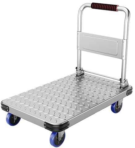 MINGYIHUI Plattformwagen 150 Kg Schwerer Klappbarer Plattformwagen, Plattformwagen, Geräuschloser Flaschenzug, Plattformwagen, Faltbarer Sackkarren Sackkarren(Size:90 * 60)