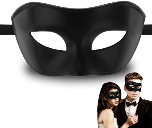 Gjinxi Venezianische Maske Maskerade Party Augenmaske Damen Gesichtsmaske Elegante Herren Masken Kostüm mit Retro-Muster Klassische Zorrostyle Masken für Kostümball/Halloween/Party/Maskenball