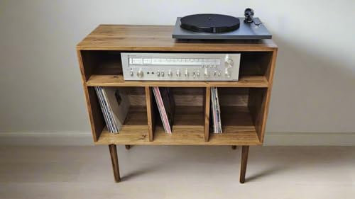 Record Player Stand, Vinyl LP Record Storage, Hifi Rack, Turntable Unit, Vinyl Storage Furniture - Many Colours Available! (100, Black)