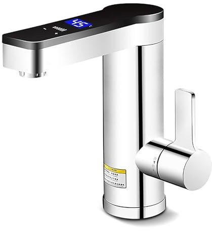 Instant Hot Water Faucet, 3400W Instant Water Heater Faucet Electric Faucet Sink Shower Heating Tap Tankless Stainless Steel Water Heater Digital Display