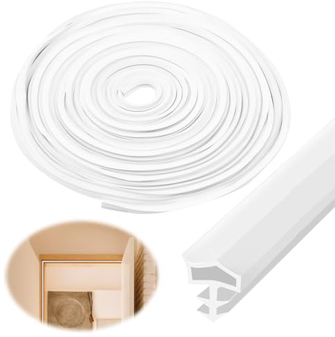 WYYFXY® 10M Türdichtung Weiß Zimmertürdichtung PVC Türdichtungen für Holzzargen Door Seal für Schalldämmung, Kollisionsvermeidung und Winddicht