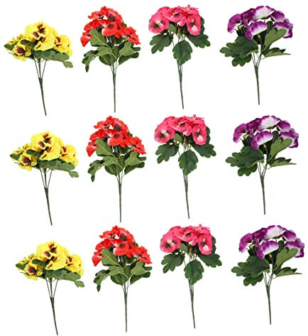 Garneck 12stücke Kunstblumen Bündel Aus Künstlichen Blumen Lebensechte Kunstblumen Für Vasen Geeignet Für Heimdekoration Party Trauerblumen Und Feiern