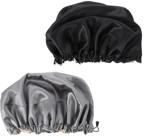 FOMIYES 2stücke Doppellagige Schlafhaube Aus Strapazierfähigem Material Bade Und Duschhaube Mit Elastischem Haargummi Schützt Haare Beim Duschen Haarpflege