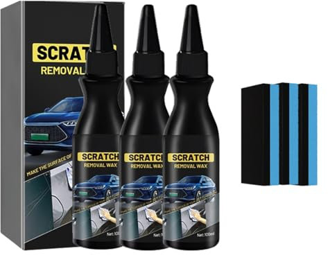 Qixfyze Schneller Auto-Kratzer-Entferner 2025, Entfernt Tiefe Autokratzer, Entfernt Kratzer, Anti-Kratz-Reparaturpaste, Modellauto-Kratzer-Reparaturcreme for Lackkratzer, Abriebflecken(3pcs)