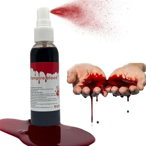 Kaishuai Faux sang,60 ml Spray sanguin, pour Halloween Fake Blood Maquillage théâtre,film,TV, Ensemble de Sang Artificiel pièces