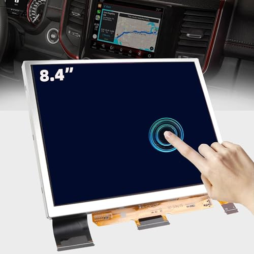 Dasbecan TDO-XGA084 Verbesserter 21,3 cm Uconnect Touchscreen 4C UAQ LCD Monitor Radio Navigation Kompatibel mit Dodge Ram Chrysler Ladegerät Jeep Cherokee 2018-2023, Anti-Blaulicht-Bildschirm