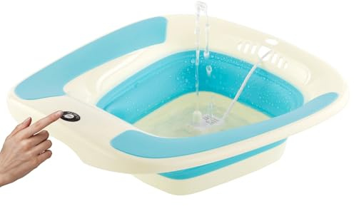 Electric Sitz Bath, Sitz Bath for Hemorrhoids, Sitz Bath for Toilet Seat, Sitz Bath for Postpartum Care, Sits Bath for Women Men Adults, Sitz Bath Soak Salts Basin, Hip Bath Bowl, Foldable, Blue