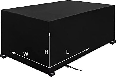 Copertura impermeabile per mobili da giardino, rettangolare, 280 x 210 x 105 cm, resistente, tessuto Oxford 600D, copertura protettiva per tavolo da barbecue, colore nero