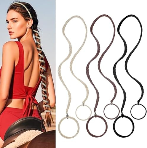 deegbbyi 3 Stück Geflochtene Spiral Haargummis Elastisch | Elastische Pferdeschwanzhalter für Frauen und Mädchen, ideal für Sport, Schwimmen und Alltag