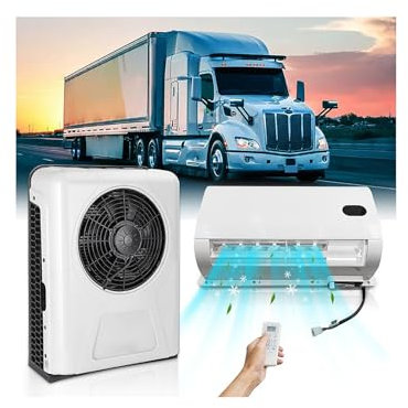 GERAZAHO Mini Split 12V/24V Volt Air Conditioner, Truck Air Conditioner, 2000-2600W Rapid Cooling, for Big Rig Sleeper, Semi Trucks, Pickup, Car, RV, Vans, Buses
