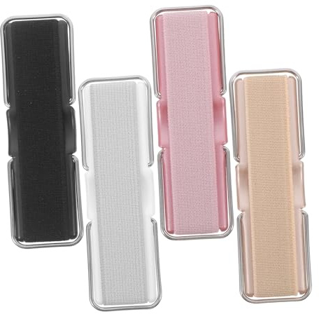 PartyKindom 4pcs Elastic Strap Phone Holder with Metal Foldable Stand