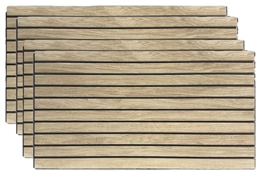 Deconil EPS Wandpaneel Lamellenoptik – 50x100 cm – Modern, Leicht, Wärme- & Schalldämmend, DIY Montage – Innen Wandverkleidung für Wohnzimmer, Schlafzimmer & Büro (LMB-2, 4 Stück)