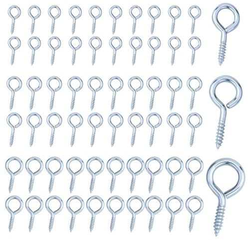 60 Pezzi Viti per Occhielli 30/35/40mm, Vite Oculare, Gancio a Vite, Viti a Testa Tonda, Da Utilizzare Per Cornici, Oggetti Decorativi e Progetti Artigianali
