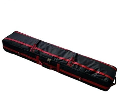 Ronyme Bolsa de Snowboard con Ruedas, práctica Bolsa de Transporte con asa, para Equipo de esquí, para Esquiar y Practicar Snowboard al Aire Libre, Rojo Y Negro 155 X 32 X 20 Cm