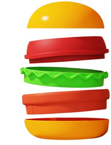 Zetqhuu Gamelle Anti Glouton pour Chat,Design Hamburger Distributeur De Croquettes Ludique | Plateau Labyrinthe Anti-Étouffement Distributeur Friandises Antidérapant - Enrichissement et Apaisement du