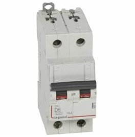 408012 Disjoncteur Bipolaire 6a - 2p Courbe D - 6/10ka - à Vis - Legrand Dx3