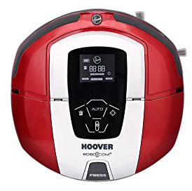 Hoover RBC040 - Robot Aspirador con Filtro Hepa, hasta 90 Mins de Autonomía, Programable Semanal, Color Rojo Metálico