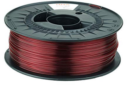 NuNus PETG Filament 1,75mm Premium Qualität PET 1,75mm Polyethylenterephthalat Lebensmittelecht Transparent Rot für 3D Drucker und 3D Stift (1.75mm, 1kg)