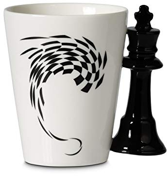Froster Schach Becher - König, 350 ml, 3D Tasse König, Schach Geschenk | Tasse Schach in schwarzer Geschenkbox, Geschenk für Schachliebhaber, Schachspieler und Schachspielerin