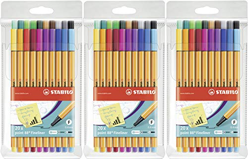 Fineliner - STABILO point 88 - 3x 20er Pack