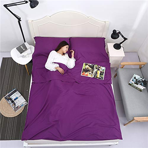 Baomasir Hüttenschlafsäcke Mikrofaserschlafsack 220 x 180 CM Reiseschlafsack Sommerschlafsack Schlafsack Ist Sehr Gut Geeignet Für Reiserucksäcke Und Hotels, Dunkelviolett