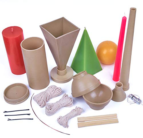 Kunststoffformen Set für die Kerzenherstellung – Kegelkerzenform – Pyramide Kerzenform – Zylinder Kerzenform – Kugel Kerzenform – 4 verschiedene Kunststoffformen Set