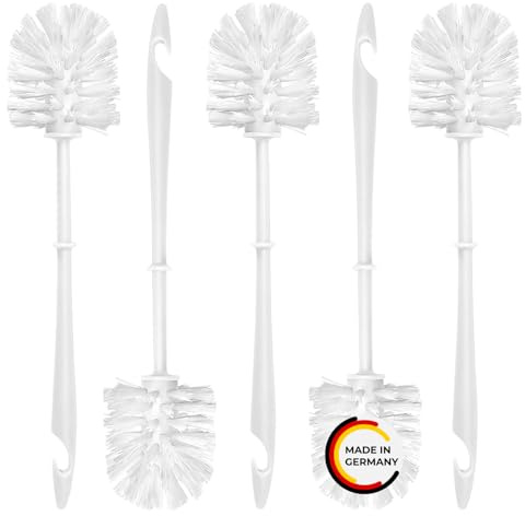 Rival 5er Set WC-Rundbürste Smart Line mit PP-Borsten – Toilettenbürste mit ergonomischem Griff – Klobürste für schnelle & gründliche Reinigung – WC Bürsten