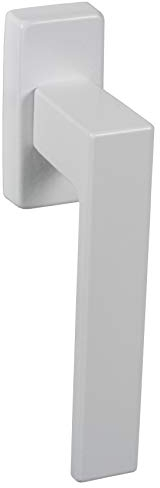 Gedotec Door Handle Aluminium Door Fitting White Door Handle Room Door PUSH 1317 Rosette Set for Internal Doors BB - Deadlock Door Handle Matt White 1 Set - Square with Screws, white